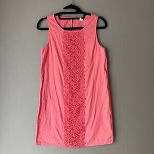 J. Crew sz XS‎ pink 100% cotton shift mod sleeveless mini dress